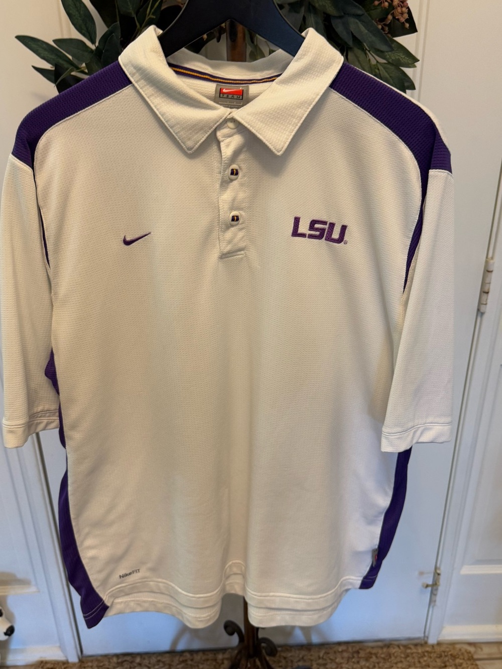 Nike Fit Dri Embroidered LSU Tigers Performance Polo Shirt SS L